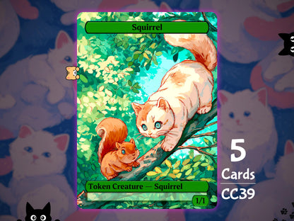 5x Squirrel 1/1 Green - MTG Token - Cat Tokens by Teddy CC39