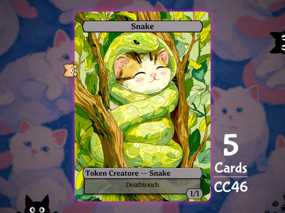 5x Snake 1/1 Deathtouch - MTG Token - Cat Tokens by Teddy CC46