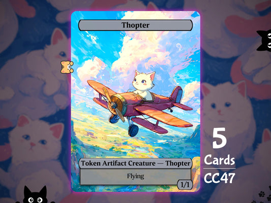 5x Thopter 1/1 Flying - MTG Token - Cat Tokens by Teddy CC47