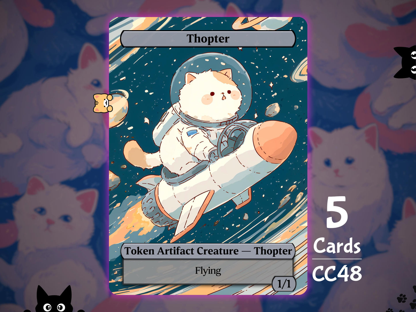 5x Thopter 1/1 Flying - MTG Token - Cat Tokens by Teddy CC48