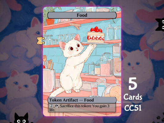 5x Food Token Cake - MTG Token - Cat Tokens by Teddy CC51