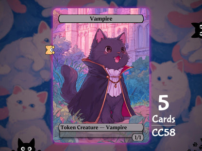 5x Vampire 1/1 Black - MTG Token - Cat Tokens by Teddy CC58