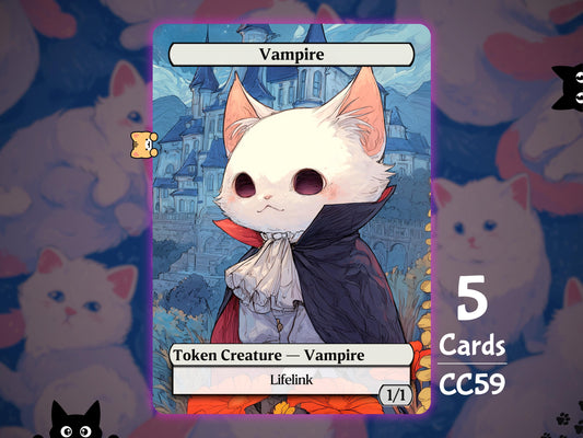 5x Vampire 1/1 Lifelink - MTG Token - Cat Tokens by Teddy CC59