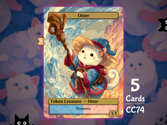 5x Otter 1/1 Prowess - MTG Token - Cat Tokens by Teddy CC74