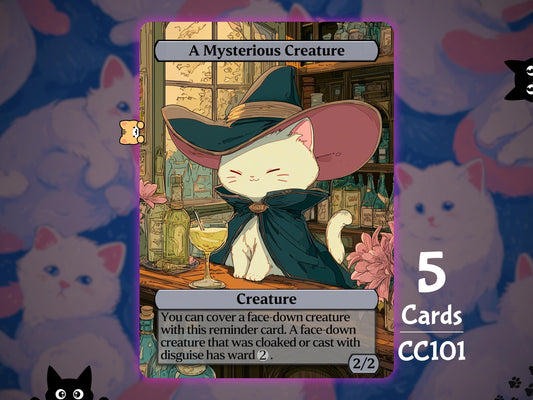 5x Mysterious Creature 2/2 Morph - MTG Token - Cat Tokens by Teddy CC101