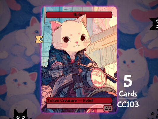 5x Rebel 2/2 Red - MTG Token - Cat Tokens by Teddy CC103