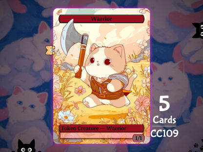 5x Warrior 1/1 Mobilize - MTG Token - Cat Tokens by Teddy CC109