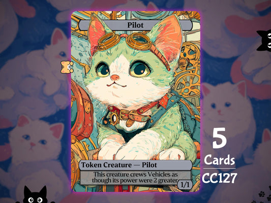5x Pilot 1/1 Vehicles - MTG Token - Cat Tokens by Teddy CC127