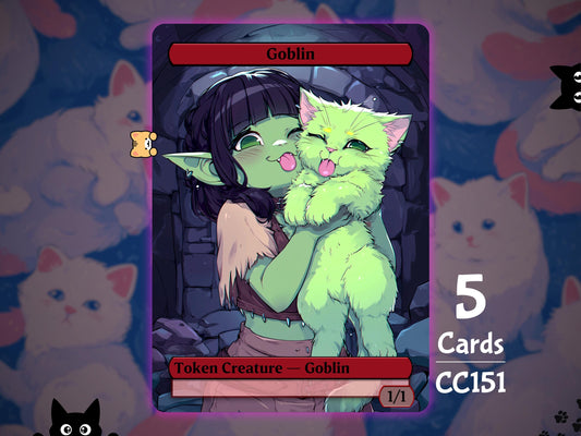 5x Goblin 1/1 Red - MTG Token - Cat Tokens by Teddy CC151