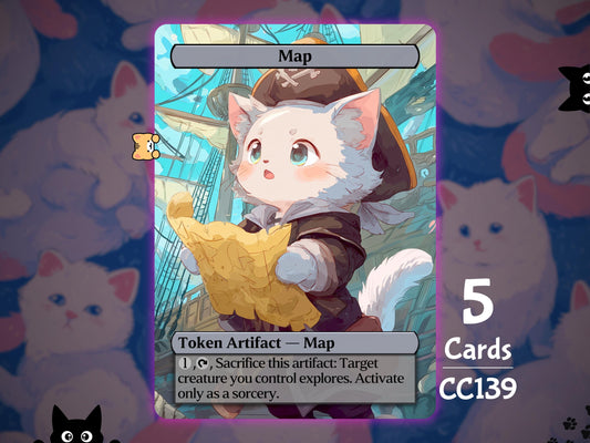 5x Map Token - MTG Token - Cat Tokens by Teddy CC139
