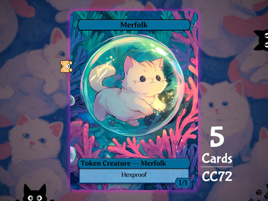 5x Merfolk 1/1 Hexproof - MTG Token - Cat Tokens by Teddy CC72