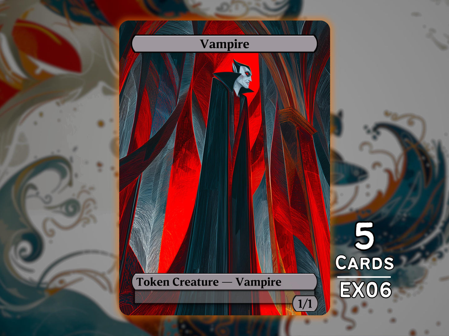 5x Vampire 1/1 Black - MTG Token - Enchanting Tokens by Teddy EX06
