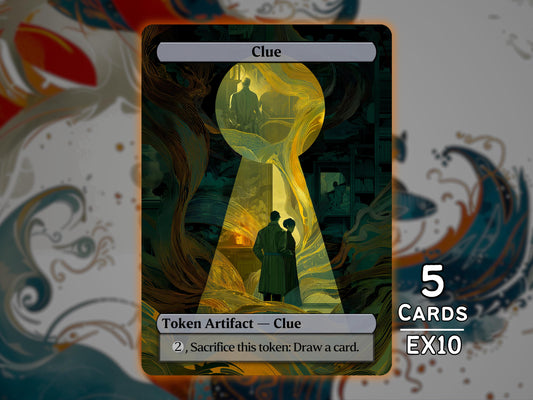 5x Clue Token Artifact - MTG Token - Enchanting Tokens by Teddy EX10
