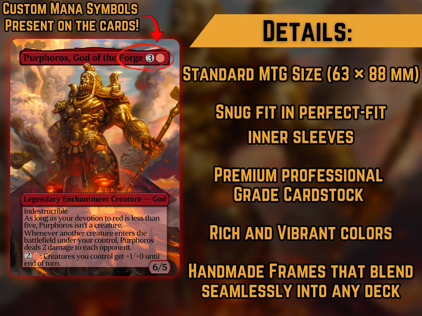 Purphorous, God of the Forge - Proxy Card - Buy 3 get 1 free!