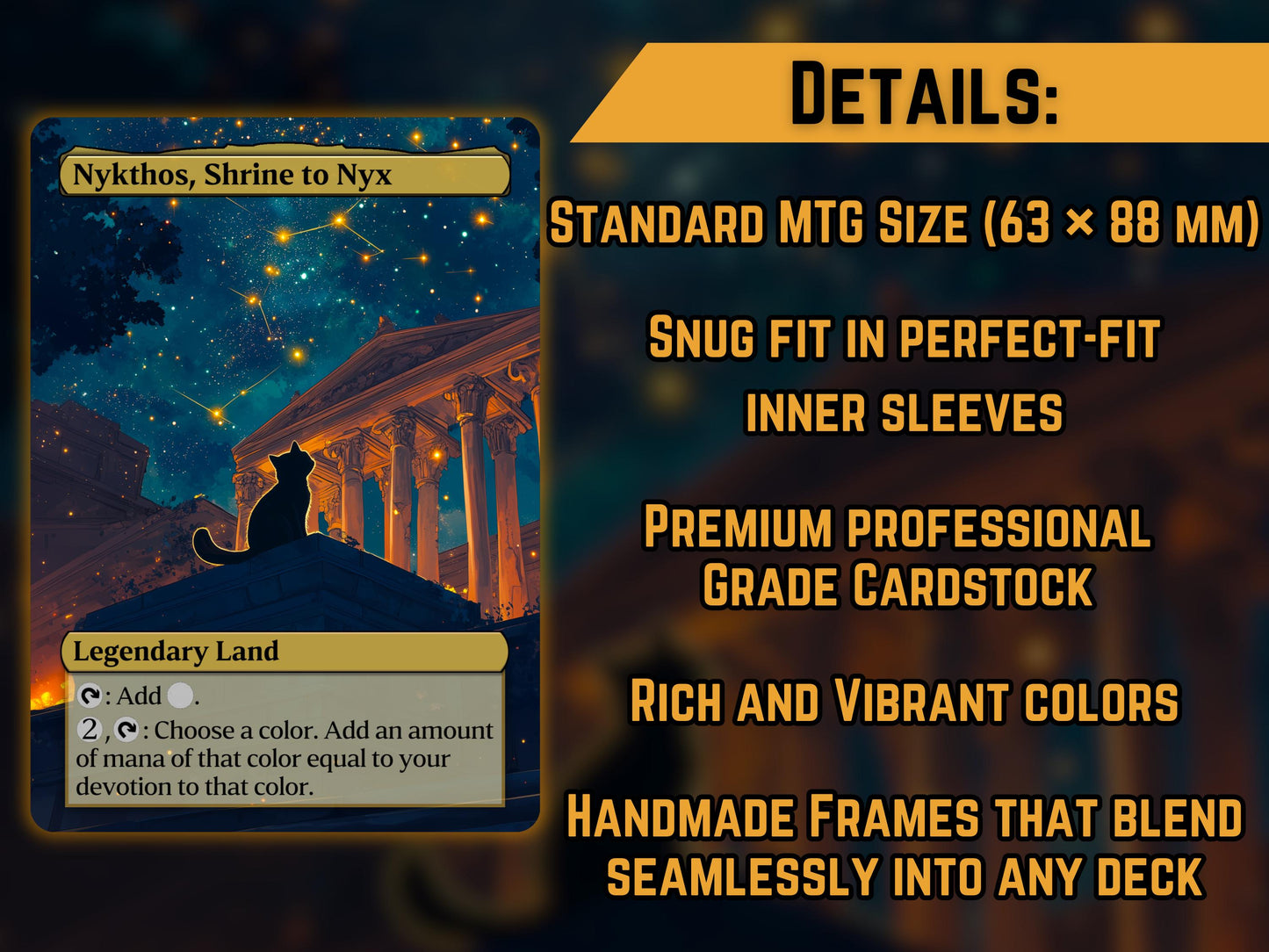 Nykthos, Shrine to Nyx (Cat Version) - Proxy Card - Buy 3 get 1 free!