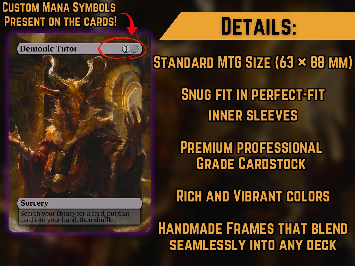 Demonic Tutor - Proxy Card - Buy 3 get 1 free!