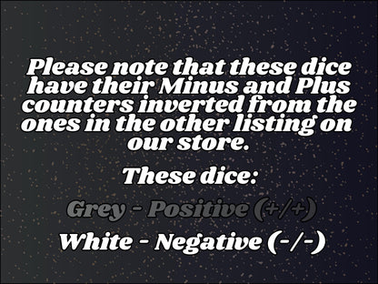 Counter Dice + / - , Magic TCG, Grey White (Reversed) Marble Color Theme, perfect for any magic the gather deck! Edh, Cedh Magic Deck!