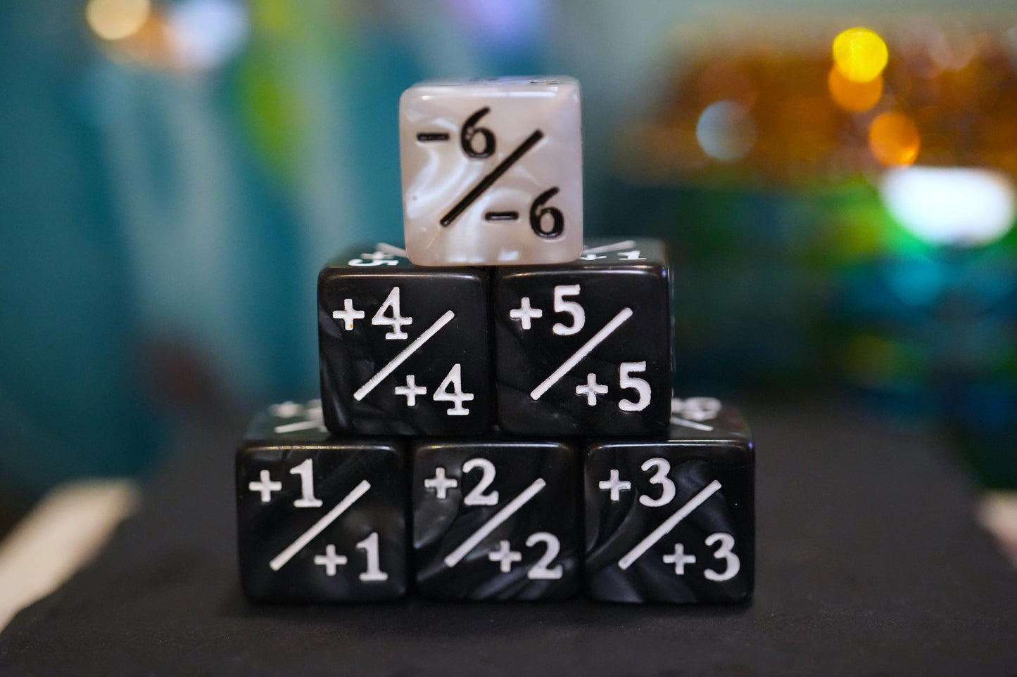 Counter Dice + / - , Magic TCG, Grey White (Reversed) Marble Color Theme, perfect for any magic the gather deck! Edh, Cedh Magic Deck!