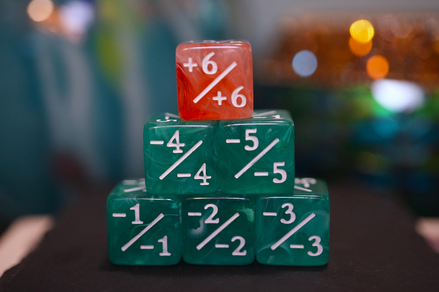 Counter Dice + / - , Magic TCG, Pink & Green Swirls Theme, perfect for any magic the gather deck! Edh, Cedh Magic Deck! Great MTG Gift!