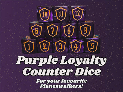 Purple Loyalty Counter Dice for Magic, perfect for any magic the gathering deck! Edh, Cedh Magic Deck! Great MTG Gift!