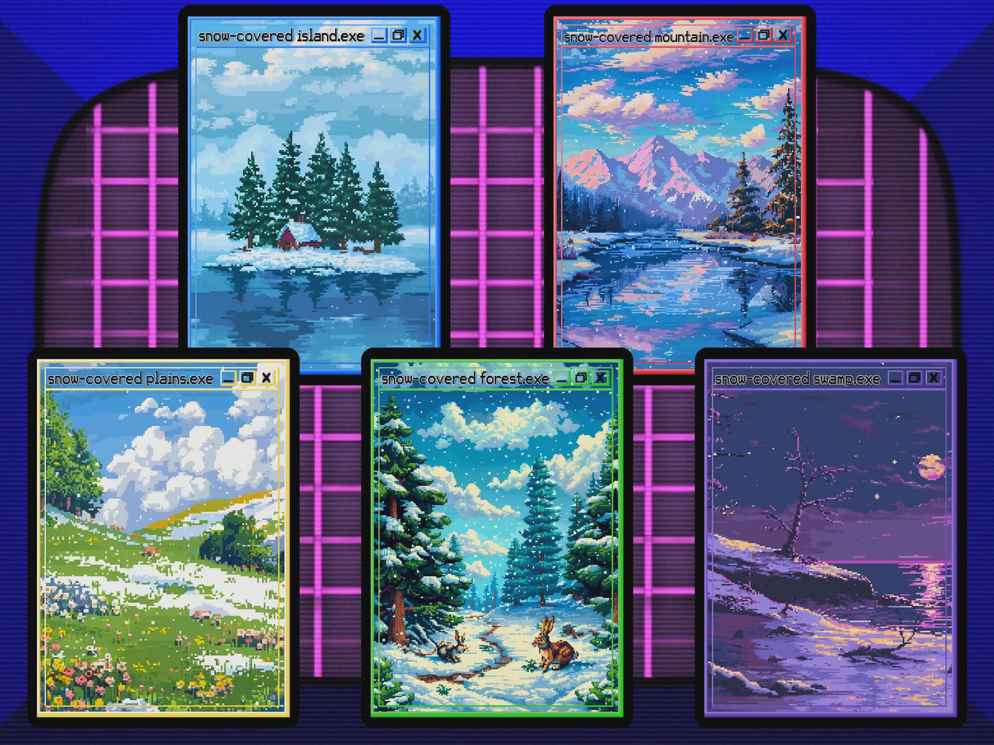 Pixel Basic Lands (Snow-Covered) - Teddy's Workshop