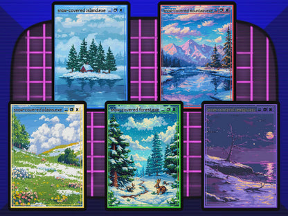 Pixel Basic Lands (Snow-Covered) - Teddy's Workshop