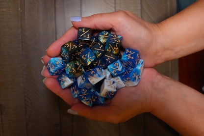Counter Dice + / - , Magic TCG, Blue and Orange Color Theme, perfect for any magic the gather deck! Edh, Cedh Magic Deck! Great MTG Gift!