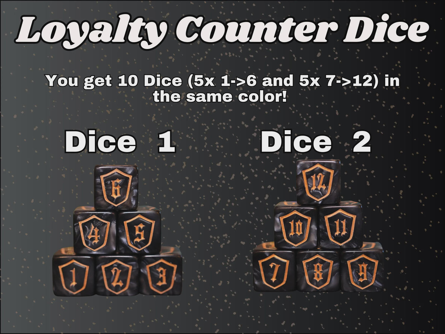 Black Loyalty Counter Dice for Magic, perfect for any magic the gathering deck! Edh, Cedh Magic Deck! Great MTG Gift!
