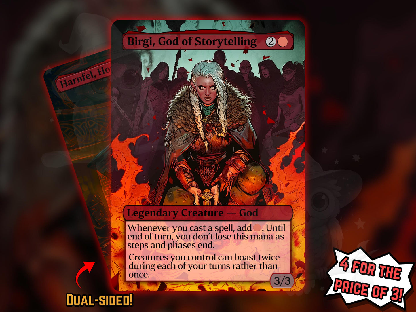 Birgi, God of Storytelling // Harnfel, Horn of Bounty - Proxy Card - Buy 3 get 1 free!