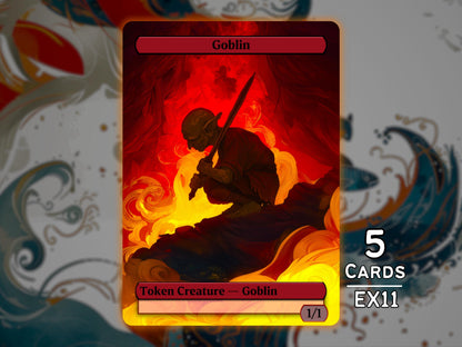 5x Goblin 1/1 Red - MTG Token - Enchanting Tokens by Teddy EX11