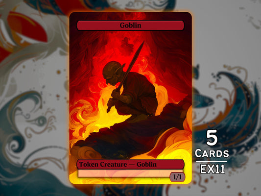5x Goblin 1/1 Red - MTG Token - Enchanting Tokens by Teddy EX11