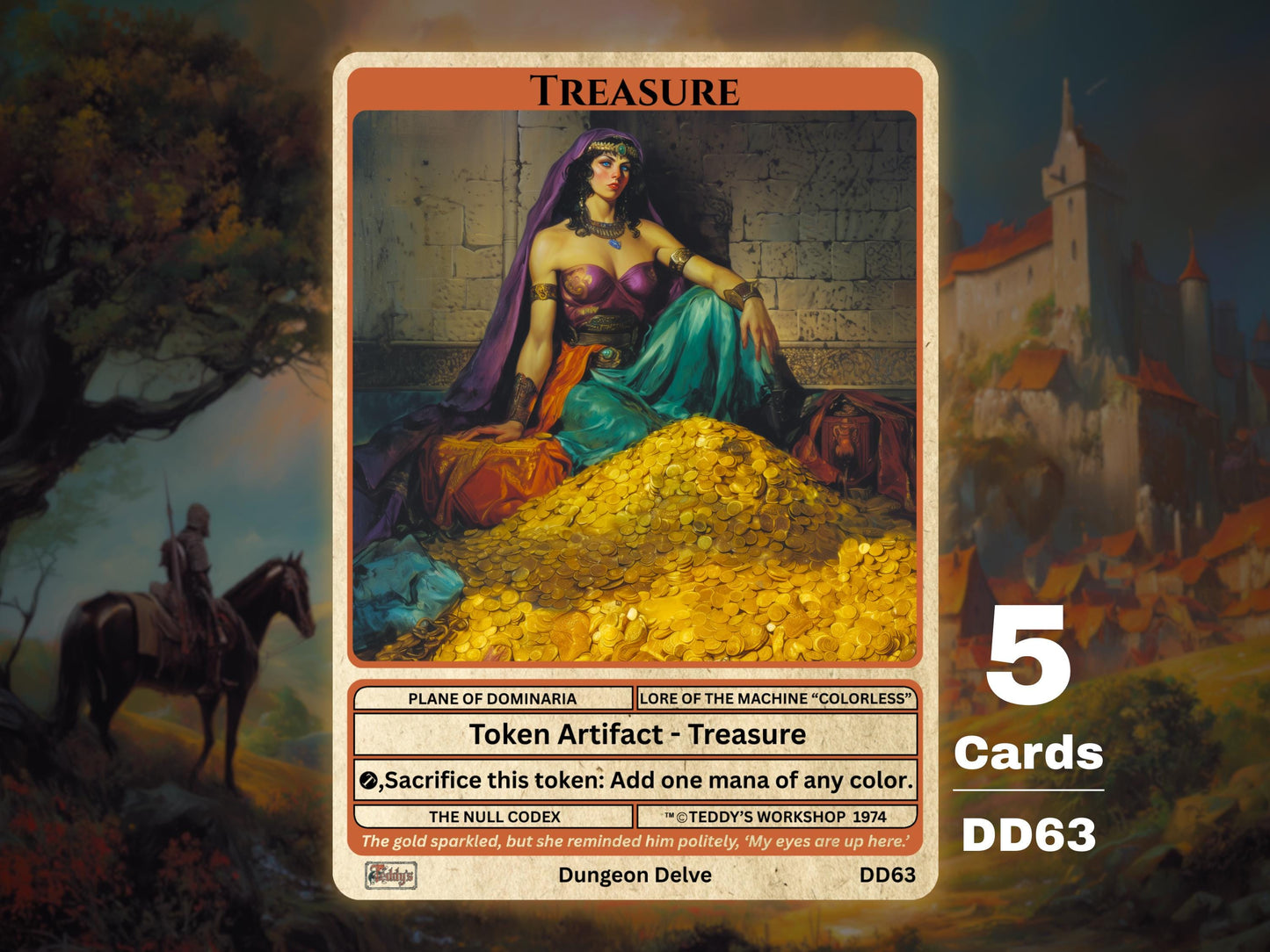 5x Treasure Artifact MTG Token - Teddy's Workshop DD63
