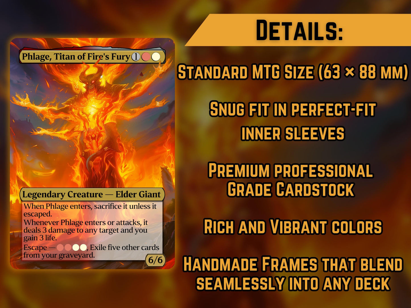 Phlage, Titan of Fire's Fury - Proxy Card - Buy 3 get 1 free!