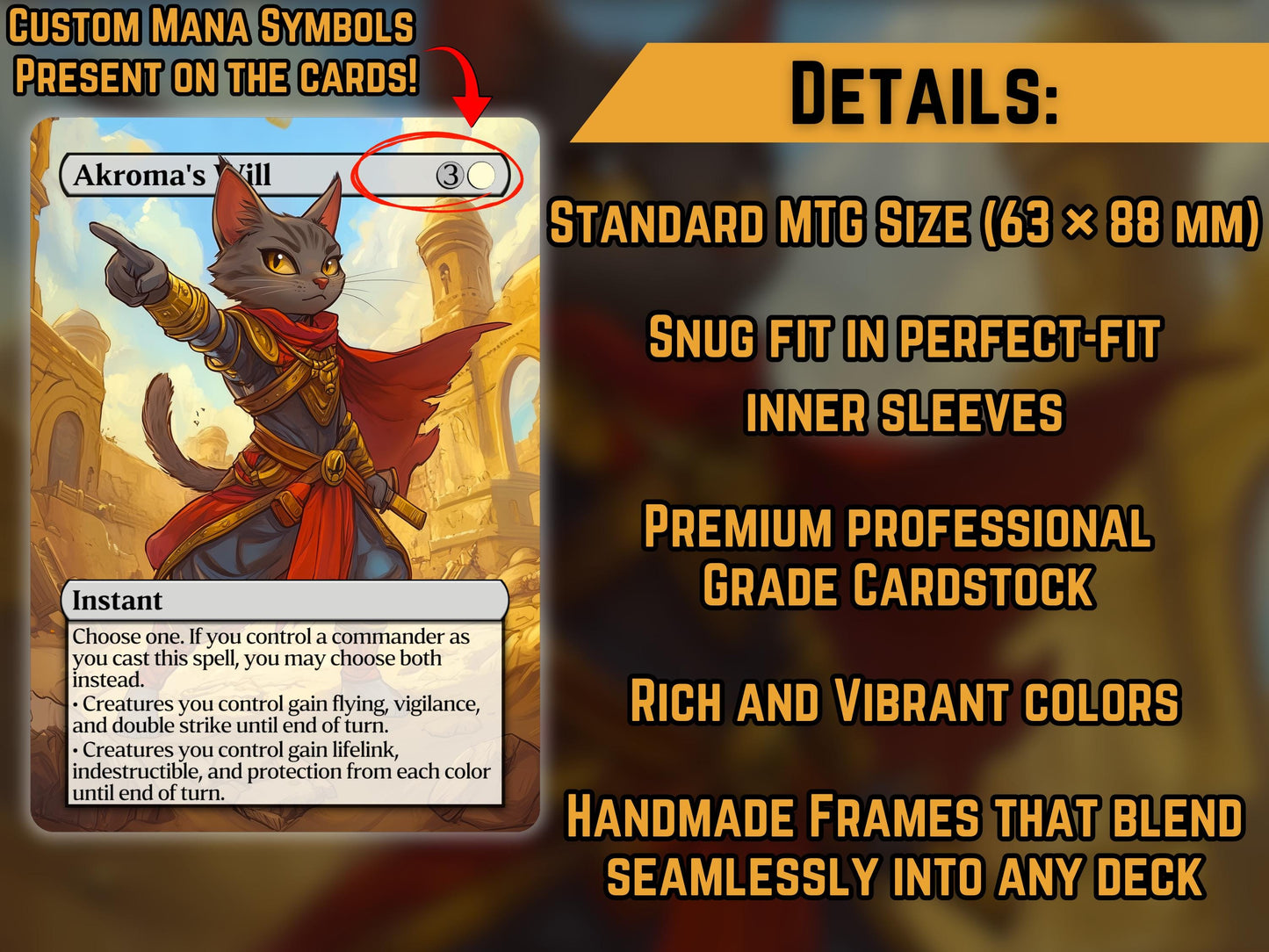 Akroma's Will (Cat Version) - Proxy Card - Buy 3 get 1 free!