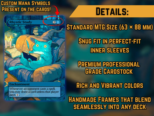 Rhystic Study (Cat Version) - Proxy Card - Buy 3 get 1 free!