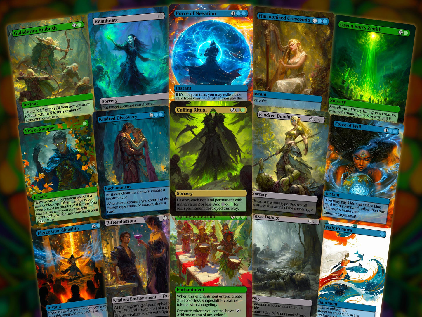 Maralen, Fae Ascendant- Faerie Elf Tribal - Proxy Deck - Perfect Magic Gift - Tokens Included