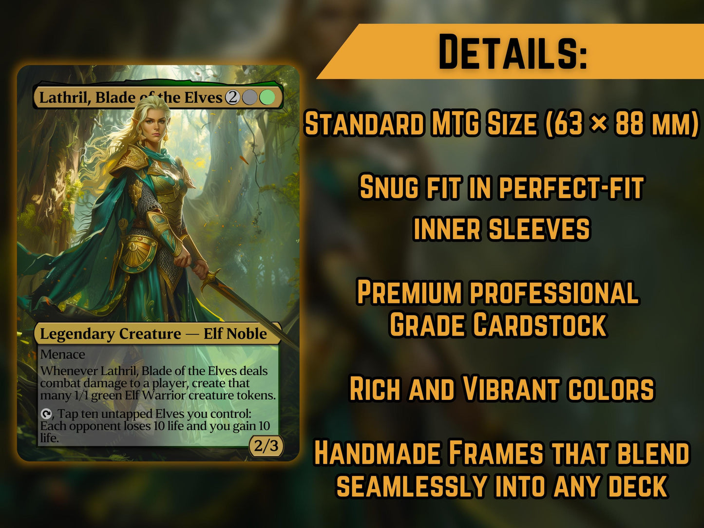 Lathril, Blade of the Elves - Proxy Card - Buy 3 get 1 free!