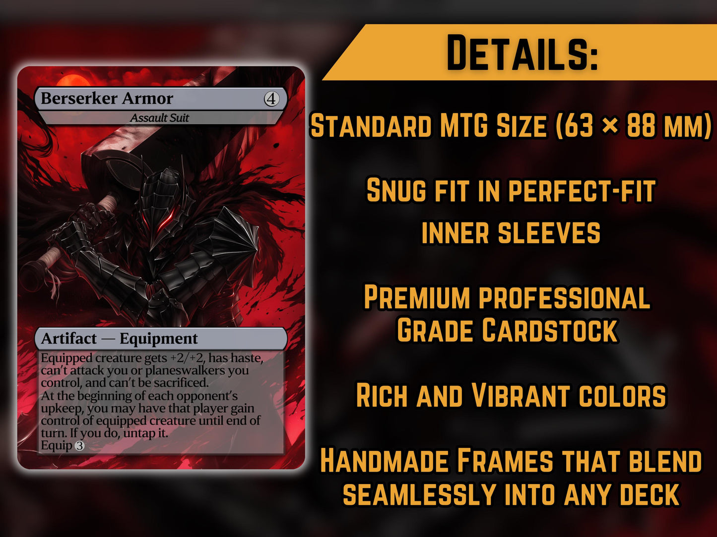 Berserker Armor (Assault Suit) - Anime Proxy Card - Buy 3 get 1 free!