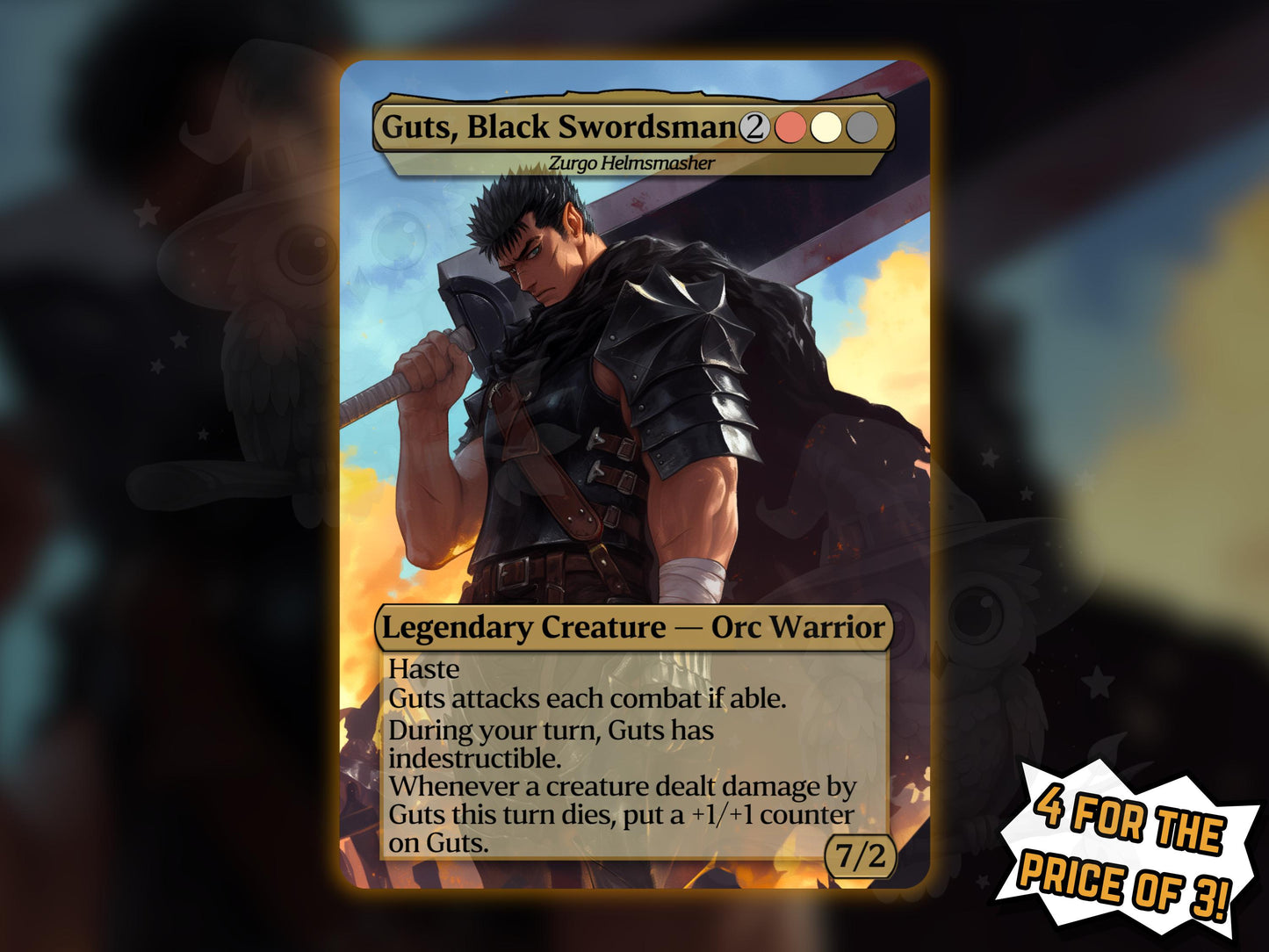 Guts (Zurgo Helmsmasher) - Anime Proxy Card - Buy 3 get 1 free!