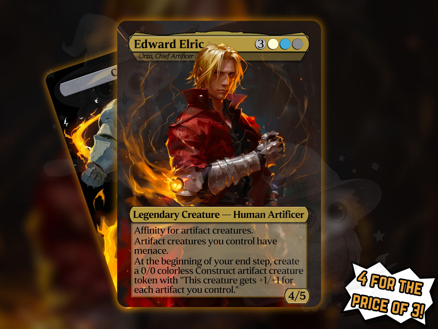 Edward Elric & Token (Urza, Chief Artificer) - Anime Proxy Card - Buy 3 get 1 free!