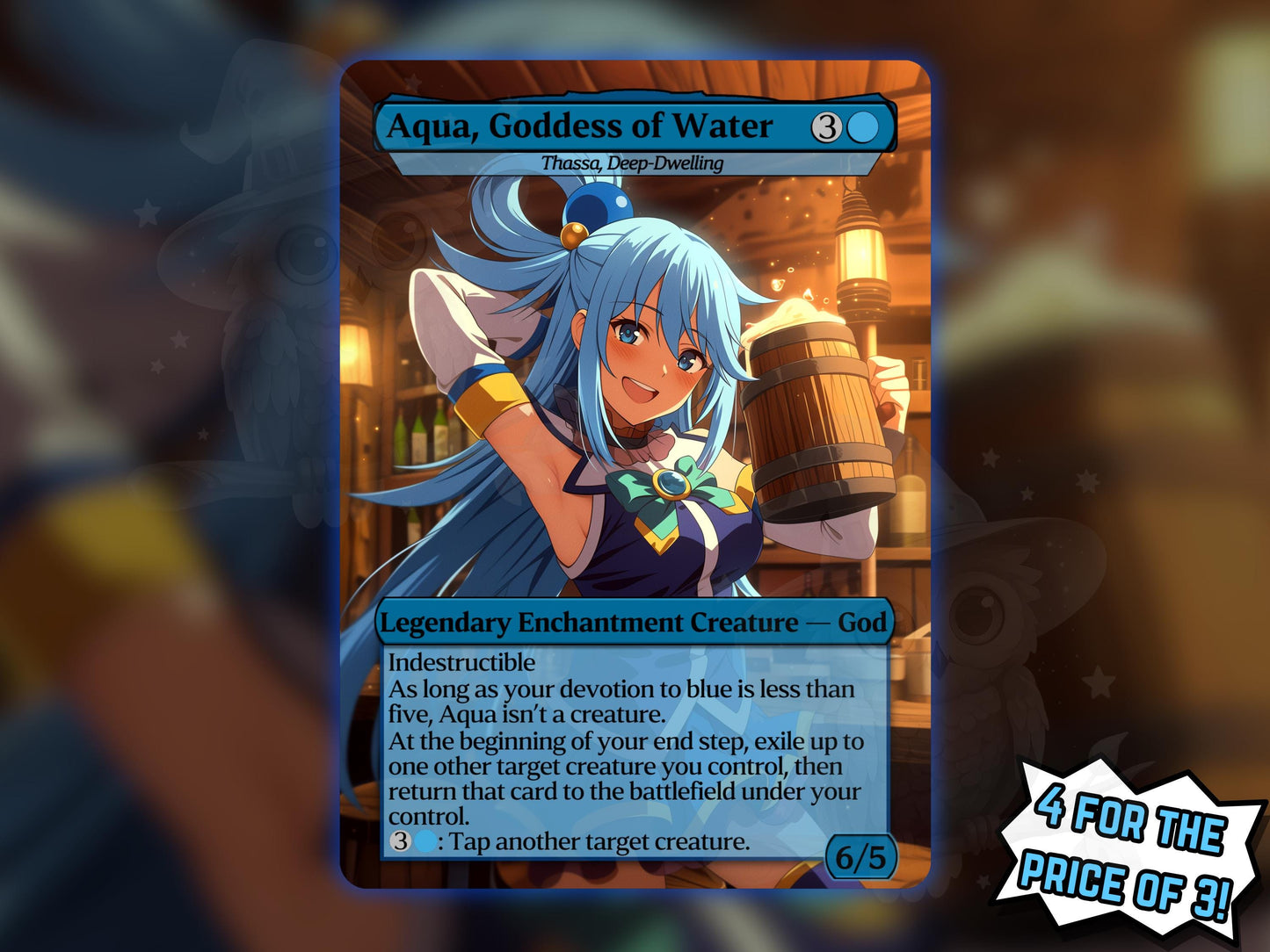 Aqua, Goddess of Water (Thassa, Deep-Dwelling) - Anime Proxy Card - Buy 3 get 1 free!