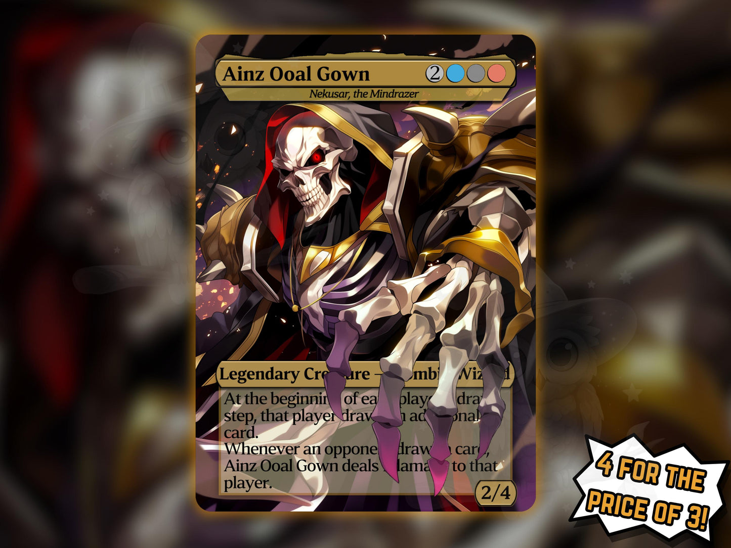 Ainz Ooal Gown (Nekusar, the Mindrazer) - Anime Proxy Card - Buy 3 get 1 free!