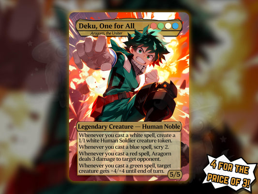 Deku (Aragorn the Uniter) - Anime Proxy Card - Buy 3 get 1 free!