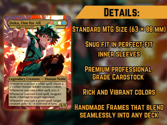 Deku (Aragorn the Uniter) - Anime Proxy Card - Buy 3 get 1 free!