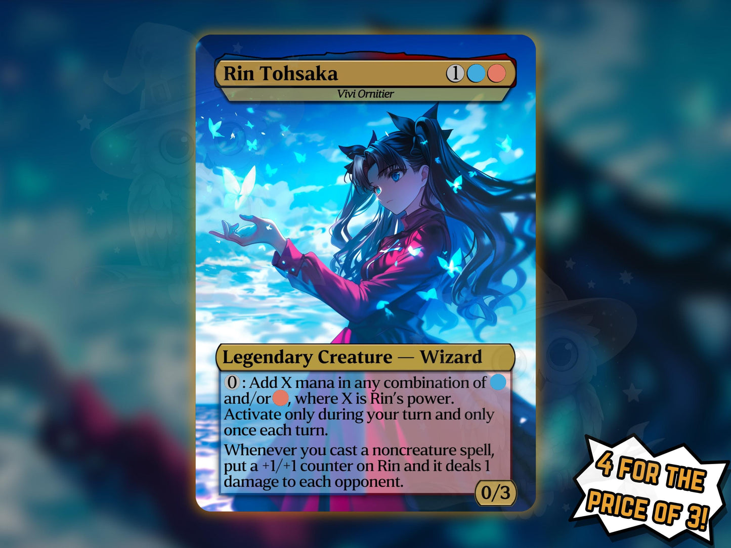 Rin Tohsaka (Vivi Ornitier) - Anime Proxy Card - Buy 3 get 1 free!